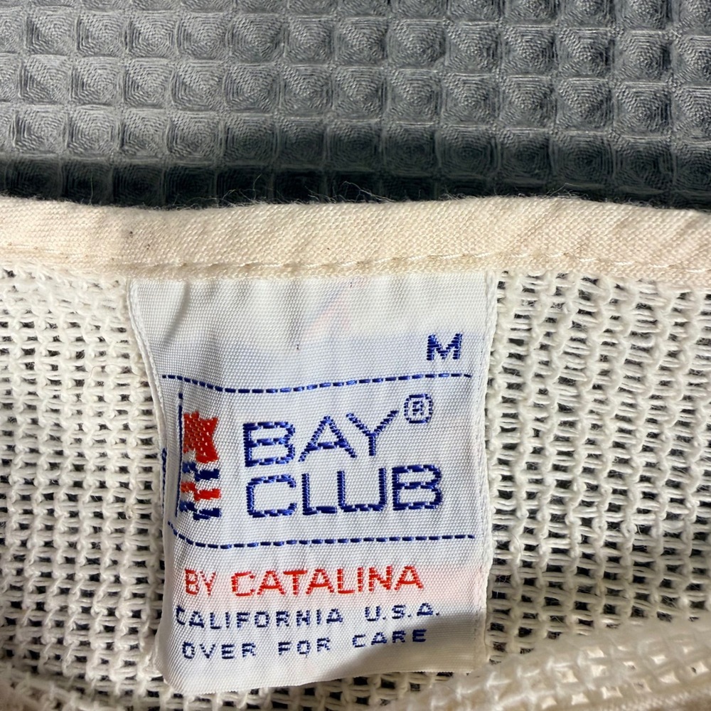 Bay Club Catalina Vintage 2 Piece Set M Cream Mesh Top High Waist Pants Coastal - Picture 3 of 16